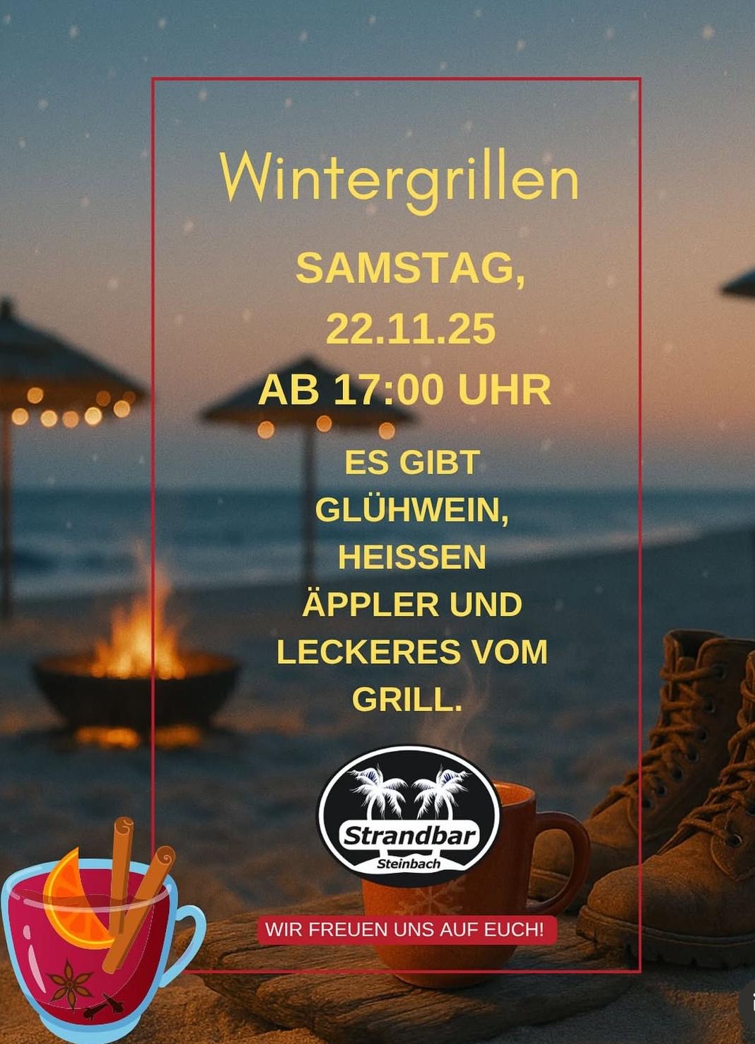 Wintergrillen in der Strandbar